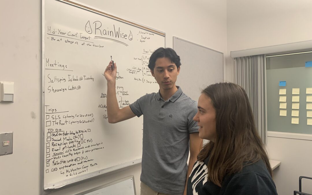 Xavier and Remee doing some whiteboard planning